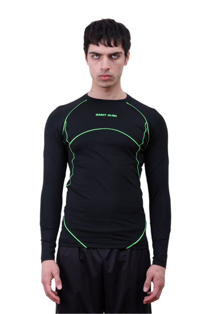 Darkness long sleeve fitness top Green