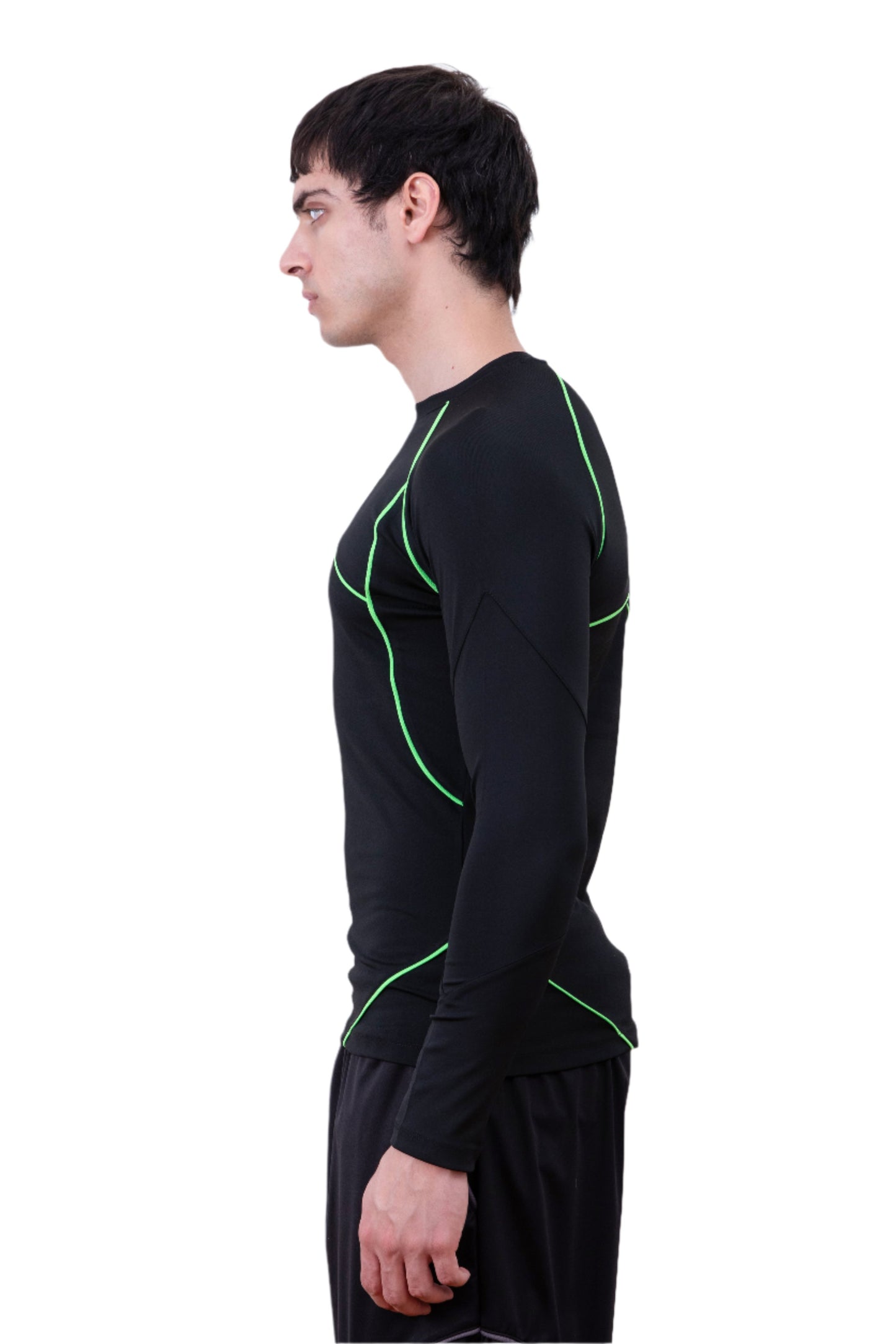 Darkness long sleeve fitness top Green